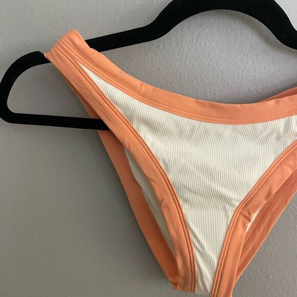 NWT L*Space Foley Bitsy Bikini Bottom Size Large White Orange - Picture 6 of 13